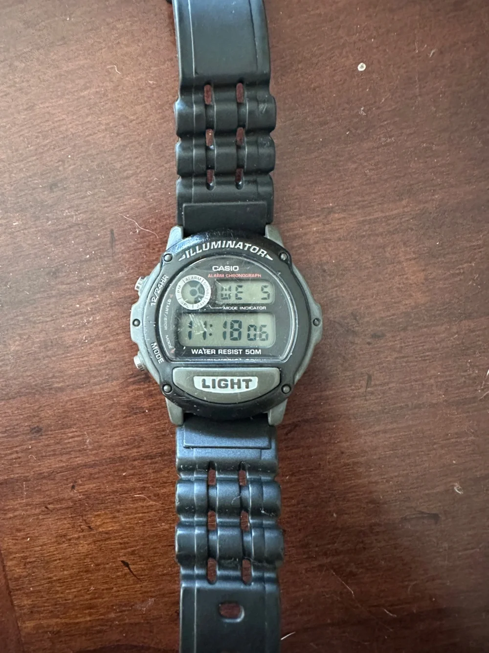 Casio Black Digital Illuminator Watch with Silver Accents
